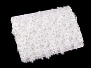 Vzdušná krajka 3D květ s perlou šíře 42 mm 1 m Off White