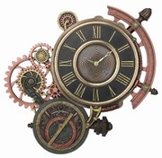 Steampunk astroláb hodiny 52cm